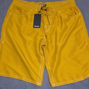True Religion Mustard Yellow Board Shorts